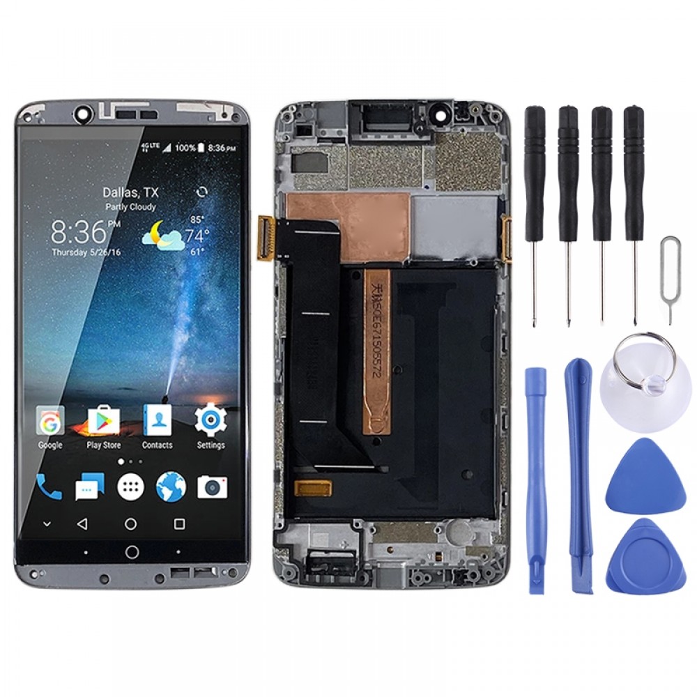 AMOLED Material LCD Screen and Digitizer Full Assembly With Frame for ZTE Axon 7 A2017 A2017U A2017G(Grey)  ZTE Axon 7 A2017